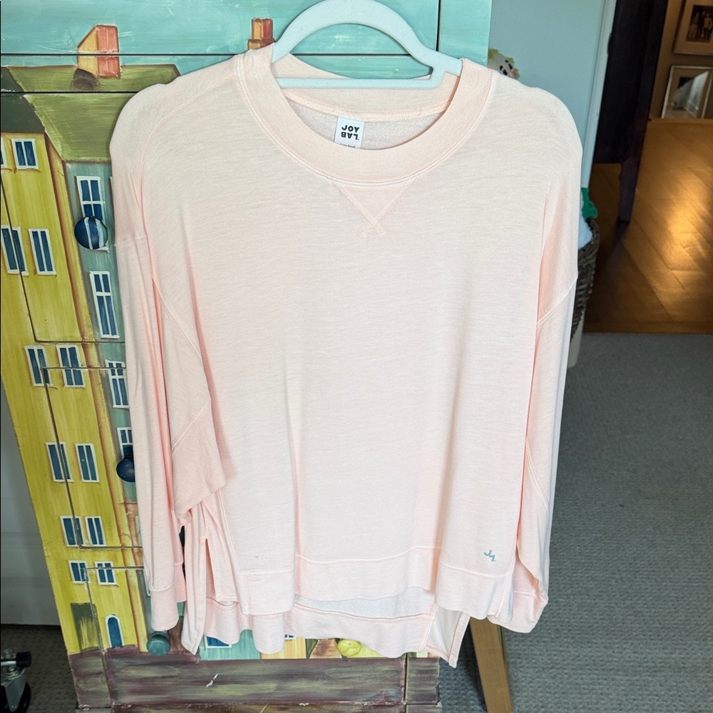 JoyLab Pale Pink Relaxed Crewneck Pullover